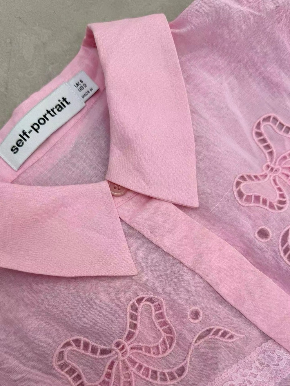 NWOT Self-Portrait PINK EMBROIDERED MIDI DRESS - Picture 8 of 9